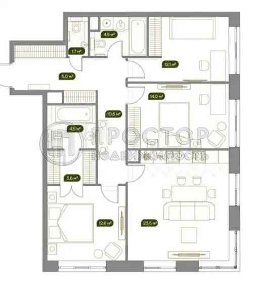4-комнатная квартира, 91.5 м² - фото 4