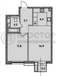 2-комнатная квартира, 45 м² - фото 33