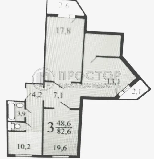3-комнатная квартира, 82.6 м² - фото 32