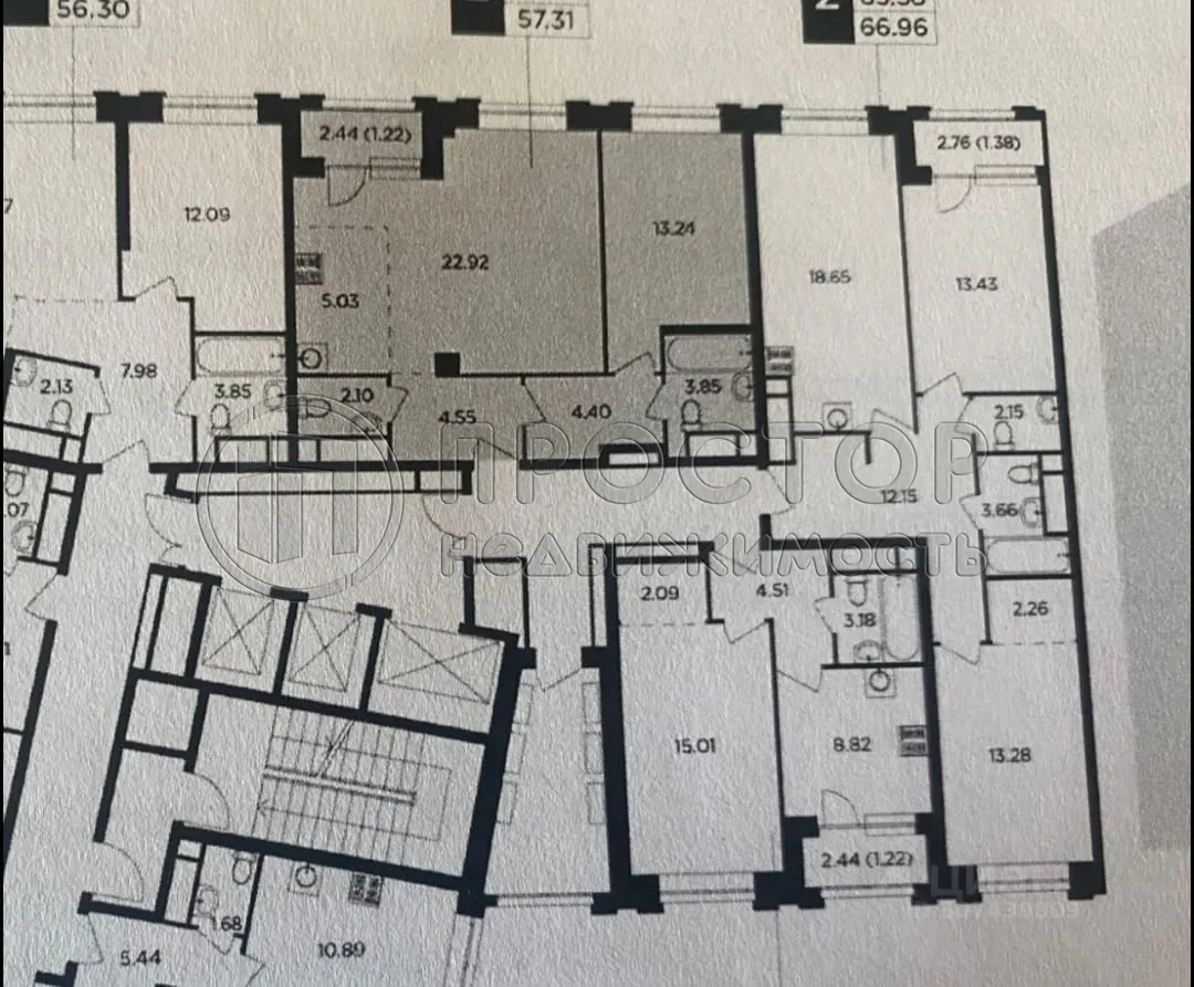 2-комнатная квартира, 57.31 м² - фото 32