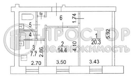 2-комнатная квартира, 55.9 м² - фото 9