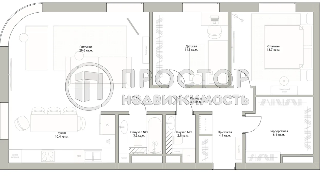 3-комнатная квартира, 90 м² - фото 19
