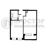 1-комнатная квартира, 41 м² - фото 19