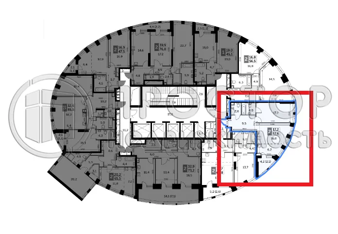 2-комнатная квартира, 57.6 м² - фото 7
