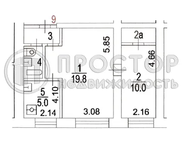 2-комнатная квартира, 41.9 м² - фото 14