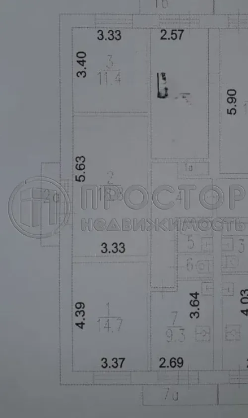 3-комнатная квартира, 64.9 м² - фото 26