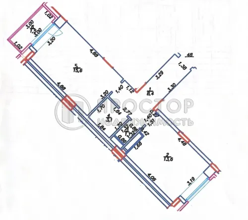 1-комнатная квартира, 41.8 м² - фото 13