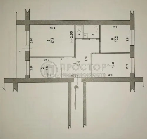 3-комнатная квартира, 67.2 м² - фото 15