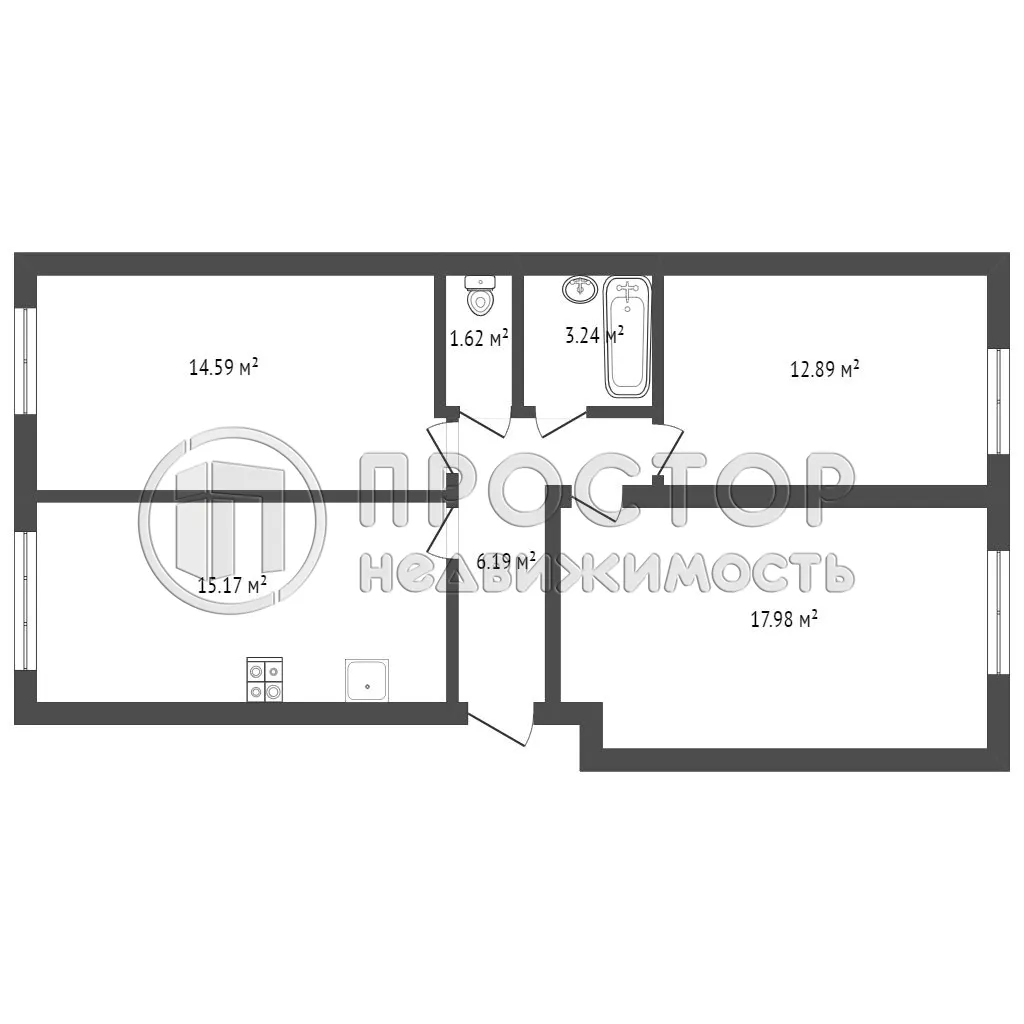 3-комнатная квартира, 71.6 м² - фото 19