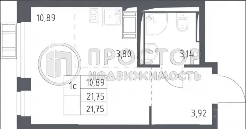 Студия, 21.75 м² - фото 7