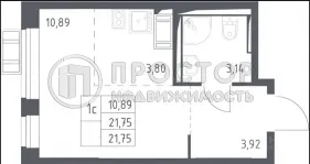 Студия, 21.75 м² - фото 13