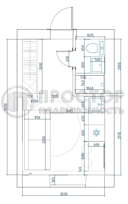 Студия, 15.8 м² - фото 16