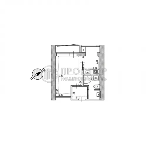 1-комнатная квартира, 35.6 м² - фото 18