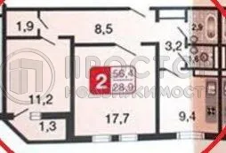 2-комнатная квартира, 56.4 м² - фото 20