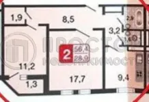2-комнатная квартира, 56.4 м² - фото 39