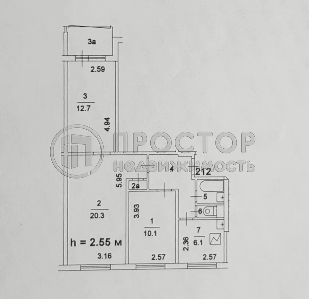 3-комнатная квартира, 59 м² - фото 19