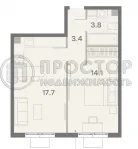 1-комнатная квартира, 39 м² - фото 10