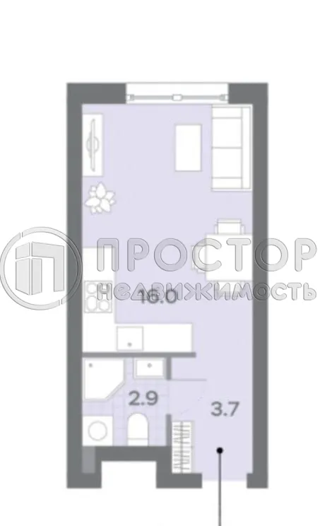 Студия, 22 м² - фото 4