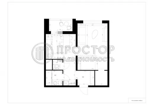 1-комнатная квартира, 42 м² - фото 26