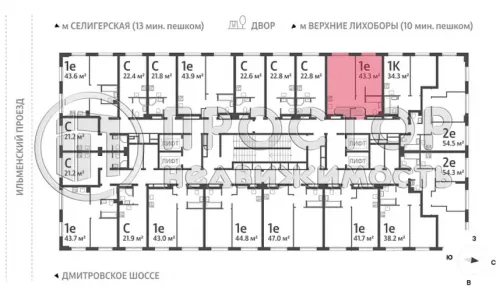 1-комнатная квартира, 43.3 м² - фото 11