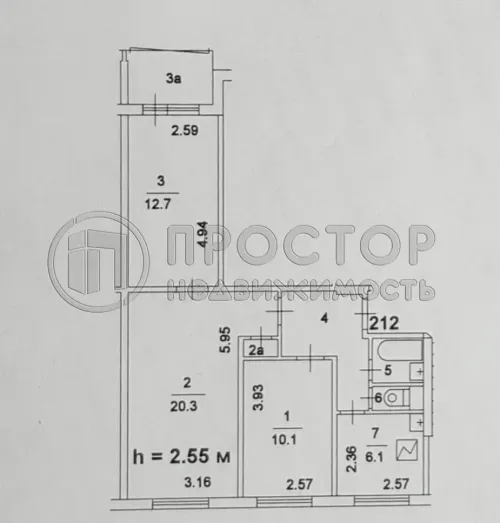 3-комнатная квартира, 59 м² - фото 14
