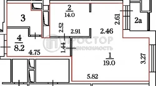 1-комнатная квартира, 46 м² - фото 20