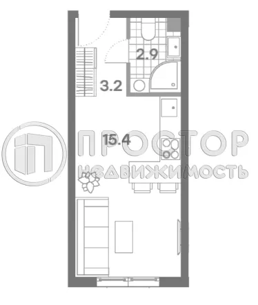 Студия, 21.5 м² - фото 9