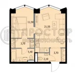 1-комнатная квартира, 48 м² - фото 11