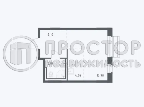 Студия, 25.9 м² - фото 9