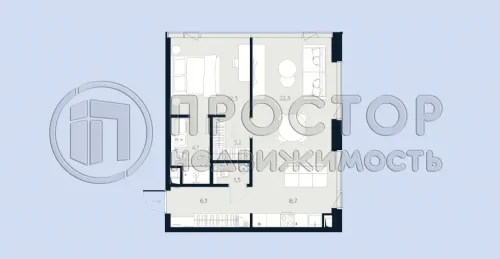 2-комнатная квартира, 58.8 м² - фото 2