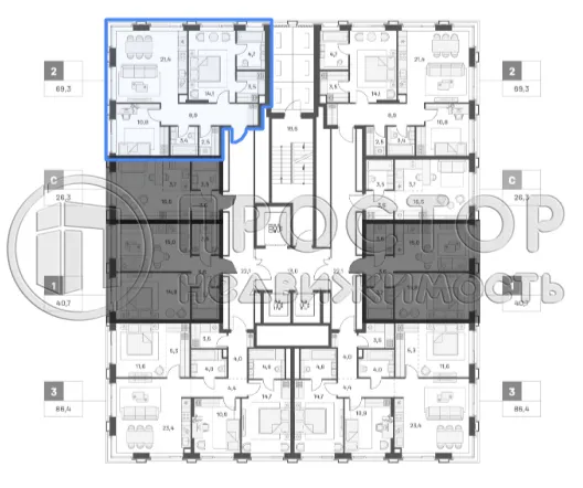 2-комнатная квартира, 69.3 м² - фото 7