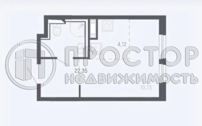 Студия, 22.35 м² - фото 2