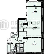 2-комнатная квартира, 54.8 м² - фото 6