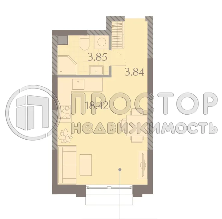 Студия, 26.1 м² - фото 6