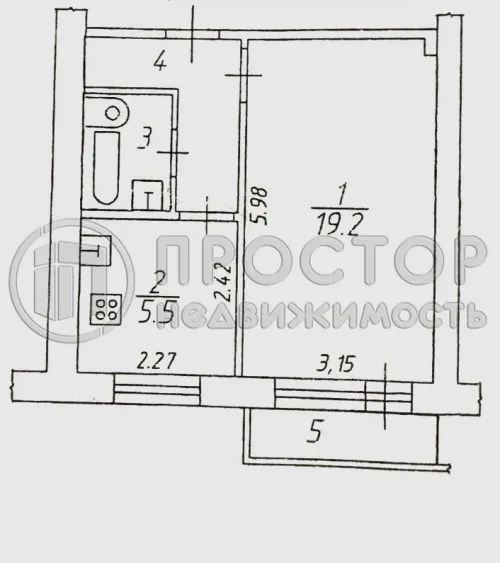 1-комнатная квартира, 32.5 м² - фото 11