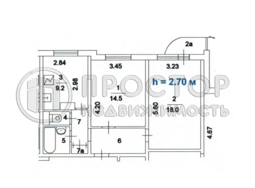 2-комнатная квартира, 53 м² - фото 23