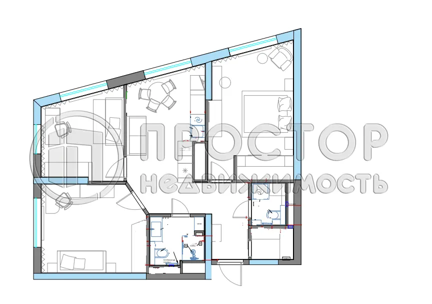 3-комнатная квартира, 76.5 м² - фото 34