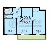 2-комнатная квартира, 50 м² - фото 23