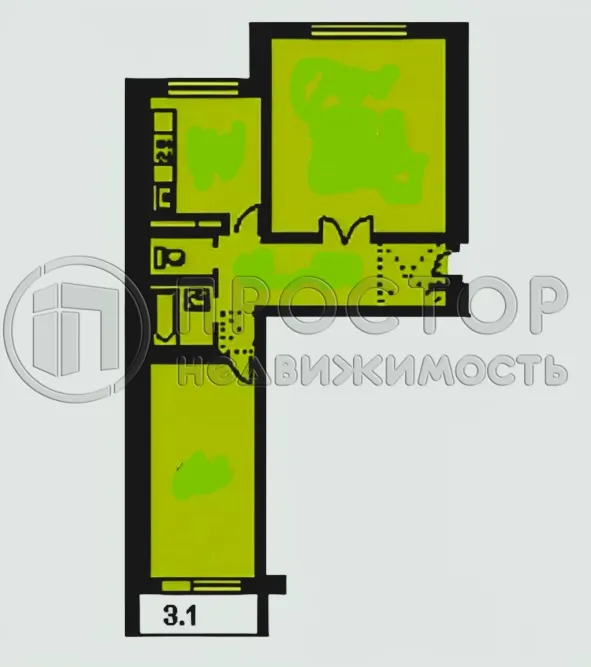 2-комнатная квартира, 51.1 м² - фото 13