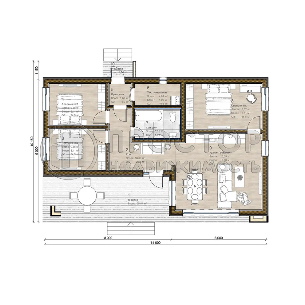 Дом, 116 м² - фото 14