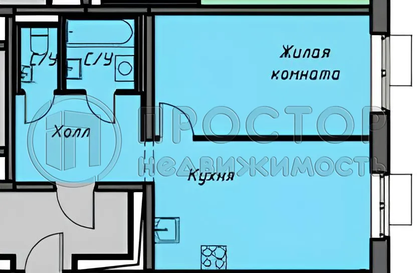 1-комнатная квартира, 41.9 м² - фото 14