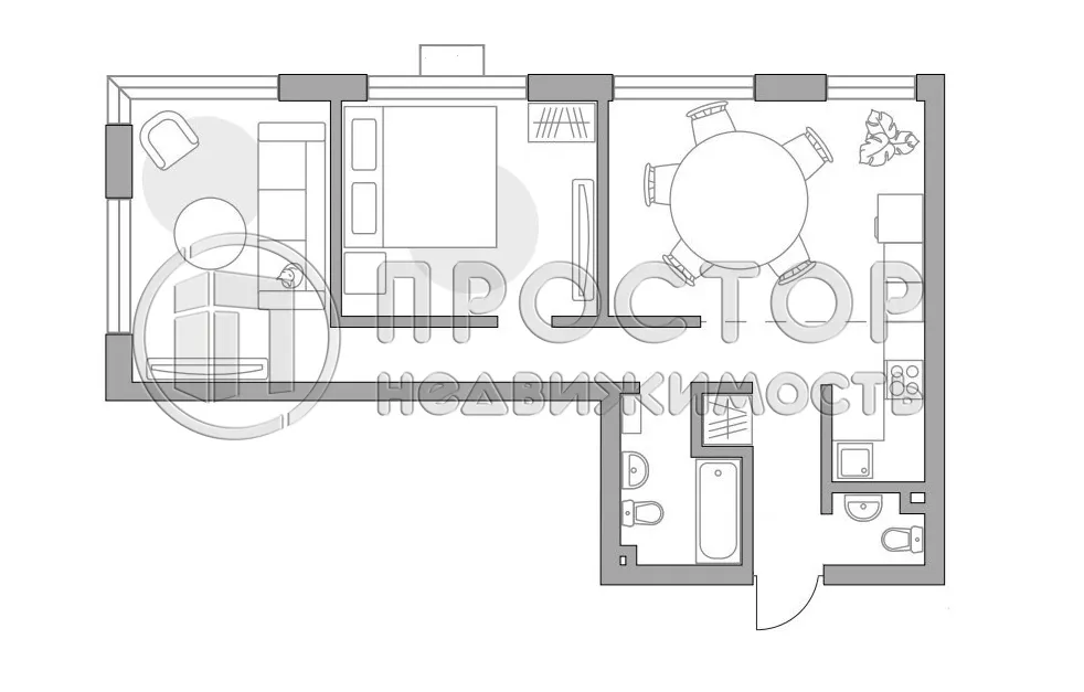 2-комнатная квартира, 61.8 м² - фото 13