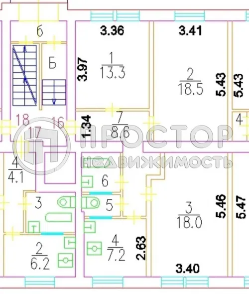 3-комнатная квартира, 70.2 м² - фото 21