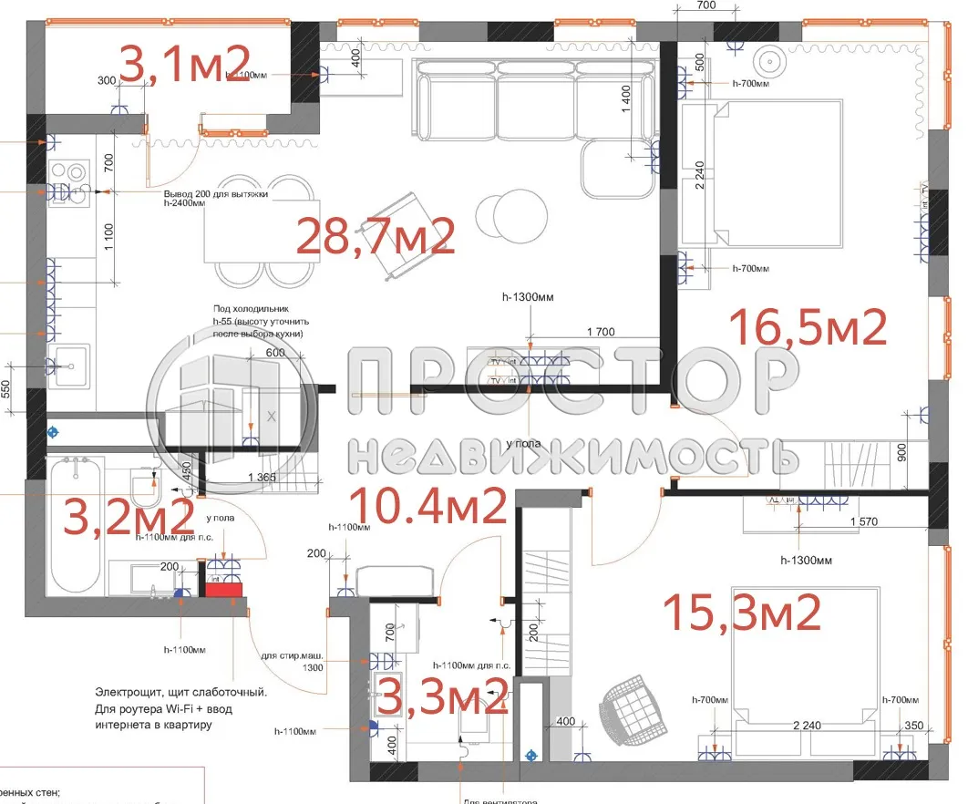 3-комнатная квартира, 78 м² - фото 31
