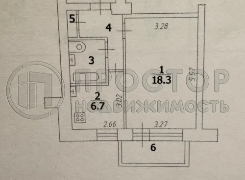 1-комнатная квартира, 35 м² - фото 11