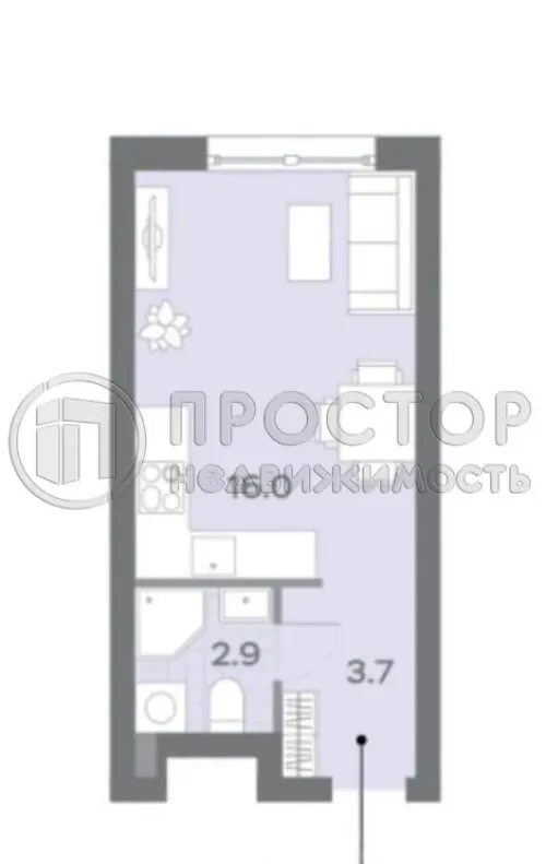 Студия, 22 м² - фото 4