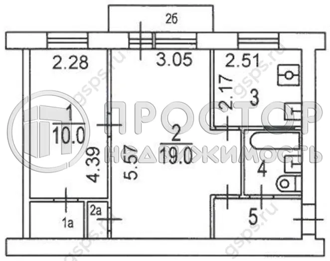 2-комнатная квартира, 43.2 м² - фото 21