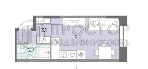Студия, 20.8 м² - фото 7