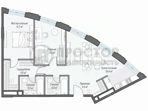 3-комнатная квартира, 81.4 м² - фото 20