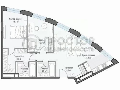 3-комнатная квартира, 81.4 м² - фото 10